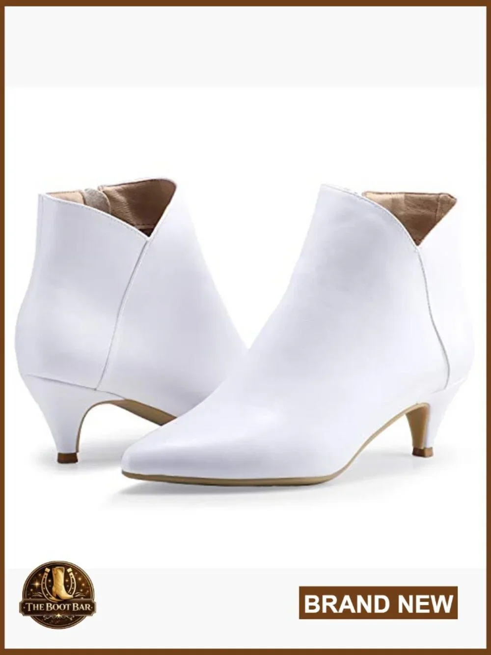 Low Kitten Heel Ankle Boots Pointed Toe Dress Shoes Zip Closure